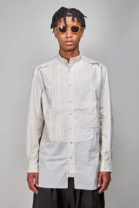 Mandarin Collar Hybrid Dress Shirt, cream