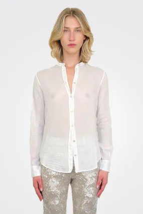 Mandarin Collar Shirt - Bianco