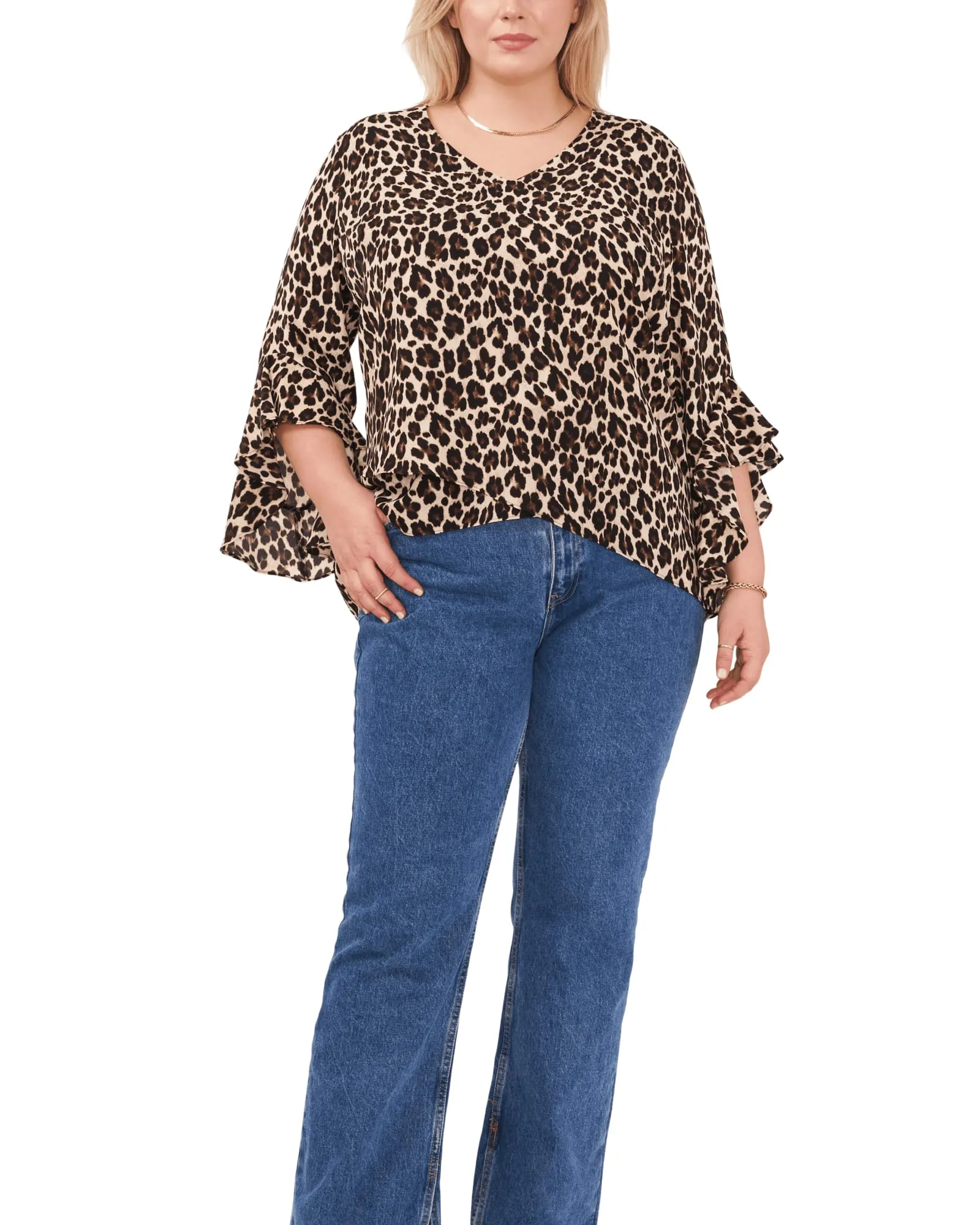 Mara Leopard Blouse | RICH BLACK