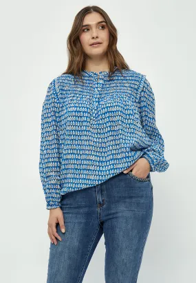 Marika Smock Blouse Curve - Marina Blue Print