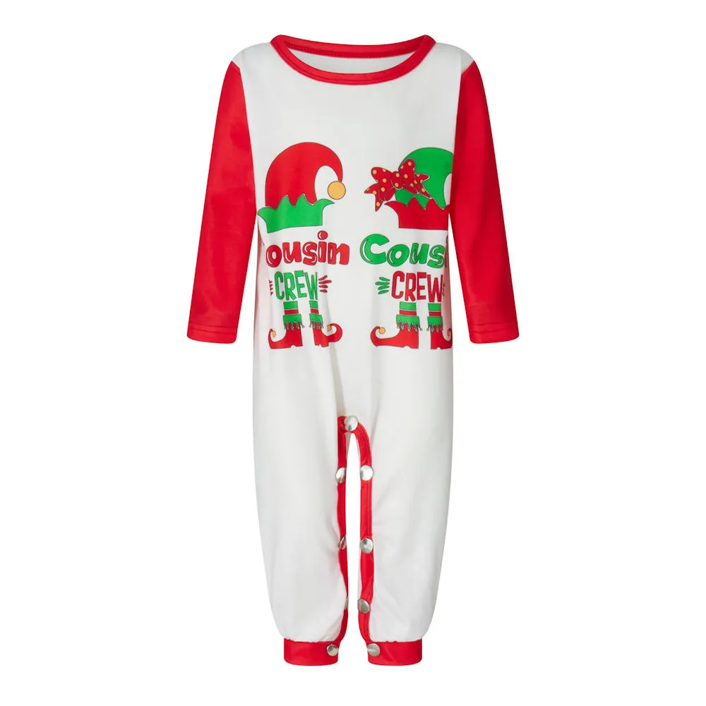 Matching Family Cousin Crew Pajamas Sets Plaid Elf Sleepwear Christmas