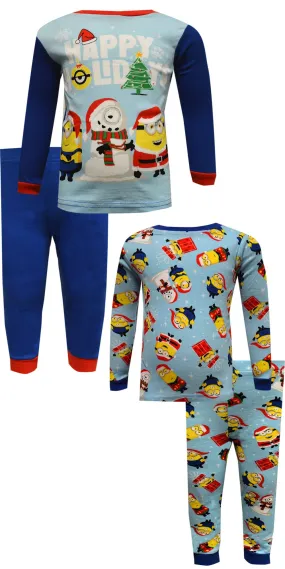 Minions Happy Holidays 4 Piece Cotton Pajamas