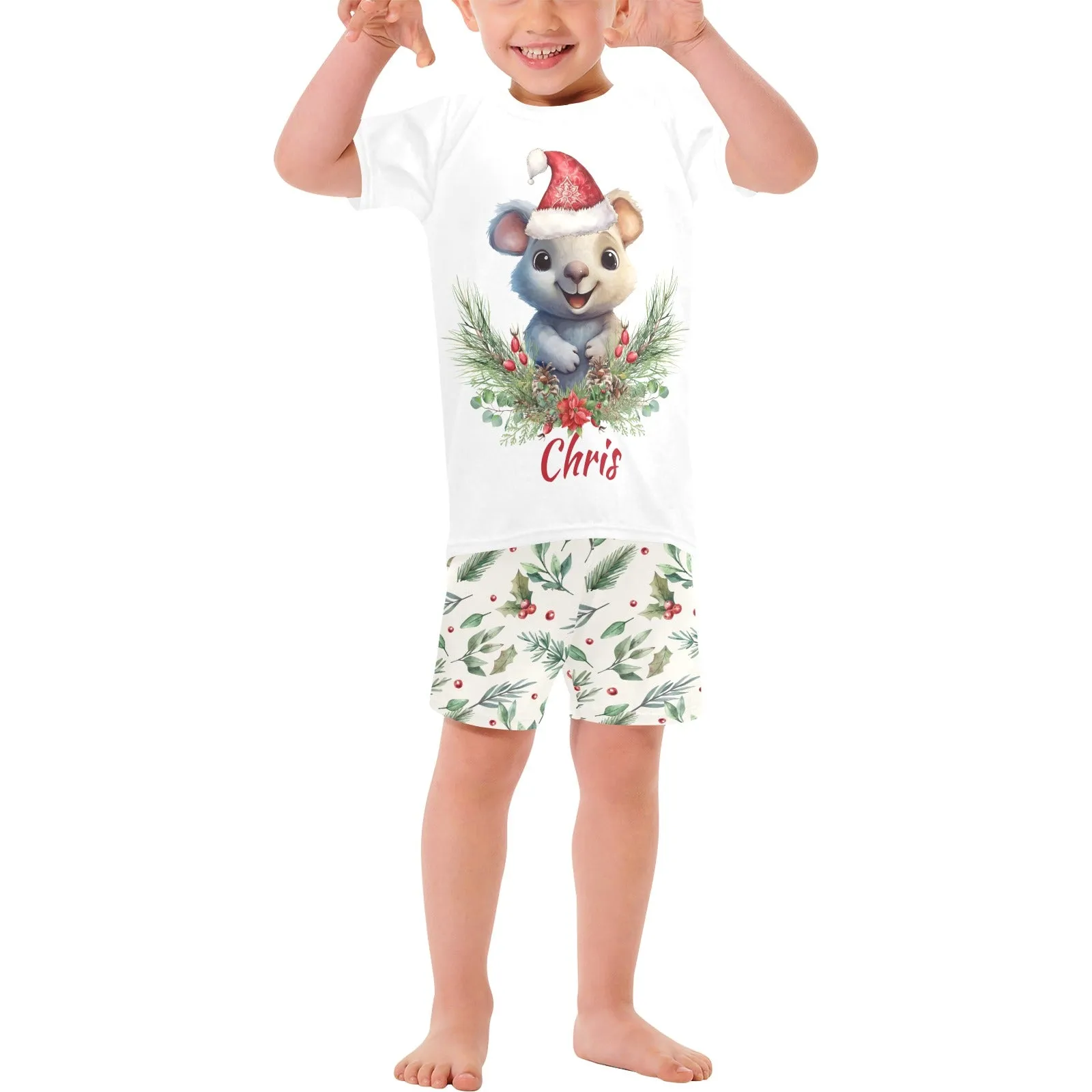 Personalised Australian Animals Christmas Matching Birthday Shirt and Short Sets