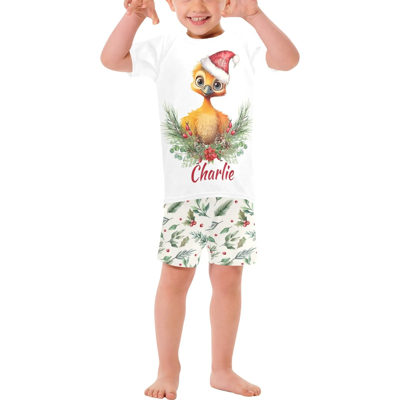 Personalised Australian Animals Christmas Matching Birthday Shirt and Short Sets