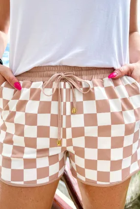 PREORDER-Your Move Checkered Drawstring Everyday Shorts By Jess Lea (Ships Early March)