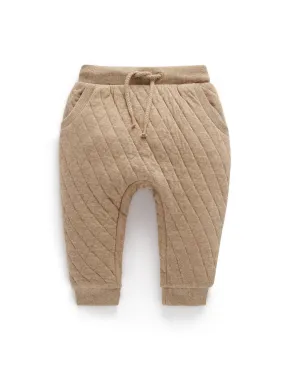 Purebaby Quilted Track Pant - Cinnamon Melange