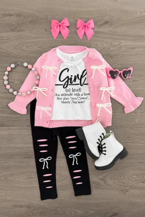 "Girl... An Attitude With A Bow" Legging Set