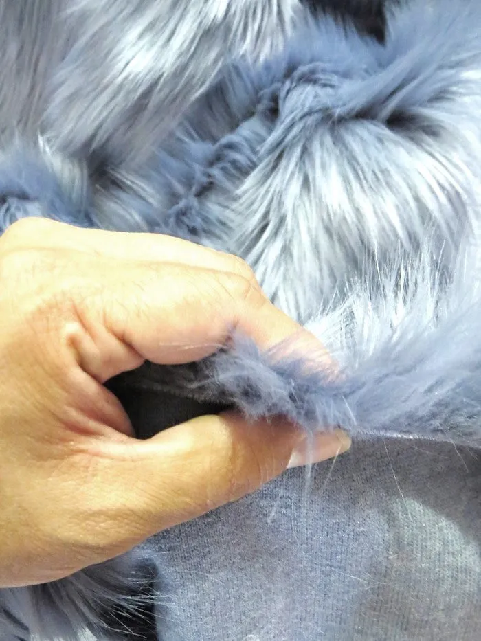 Royal Blue Solid Shaggy Long Pile Faux Fur Fabric / Sold By The Yard