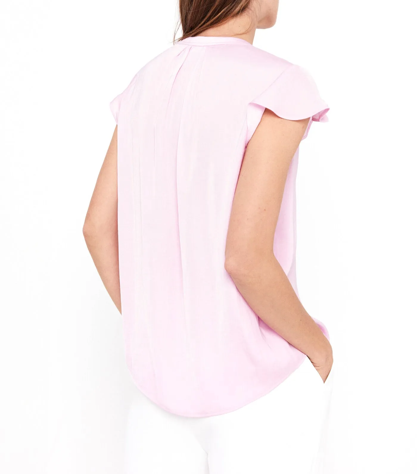 Ruffle Sleeve Blouse Pink