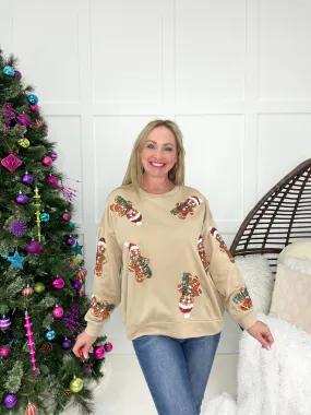 Sequin Gingerbread Sweatshirt