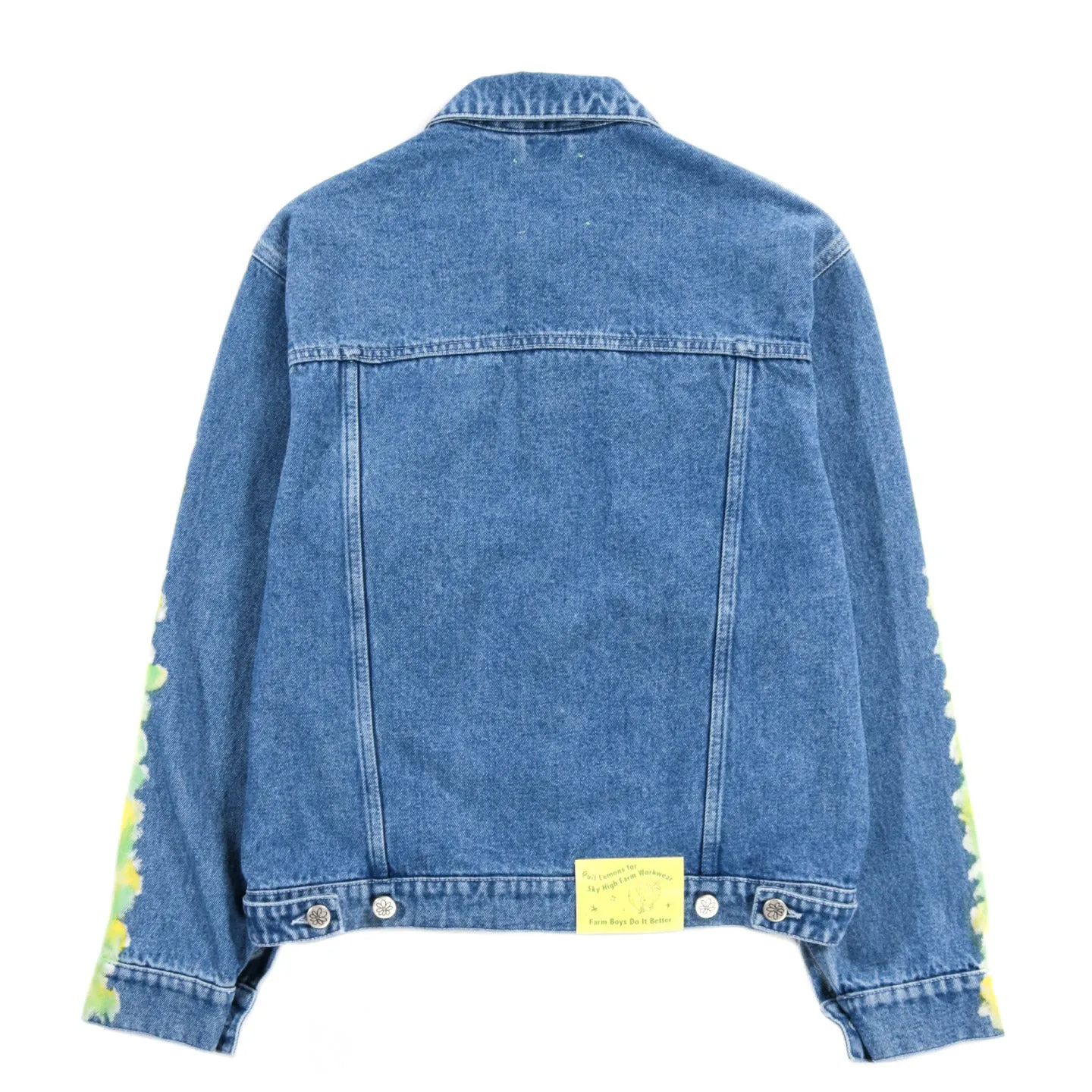 SKY HIGH FARM WORKWEAR QUIL LEMONS DENIM JACKET LIGHT BLUE