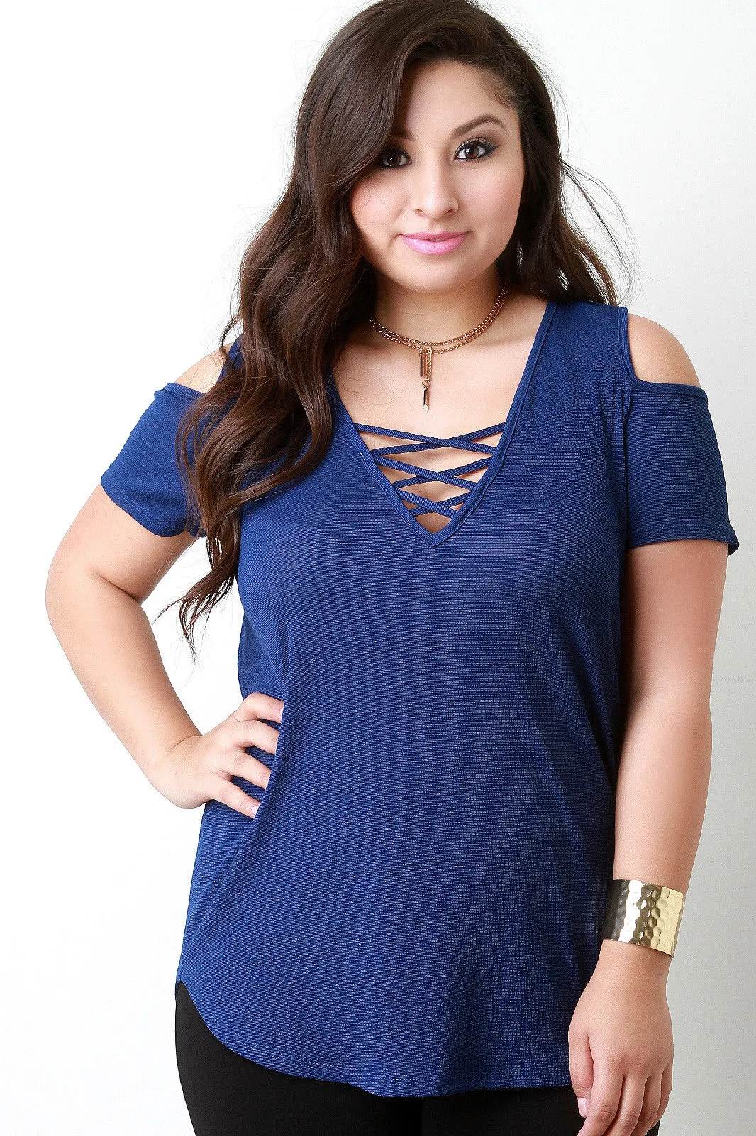 Strappy Cold Shoulder Top