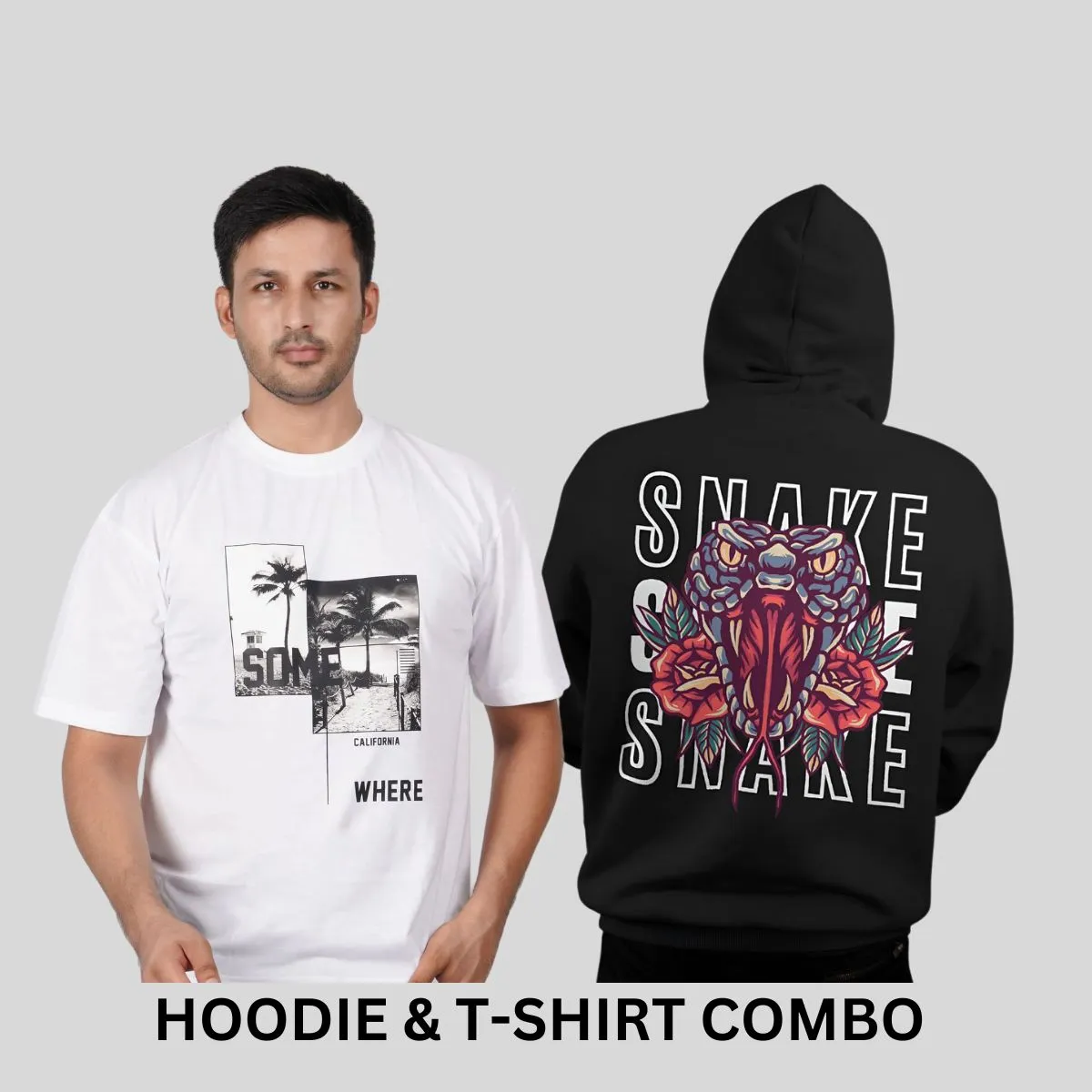 ULTIMATE COMBO -Snake Hoodie   Some Where Tees By Demonwear (DW018)