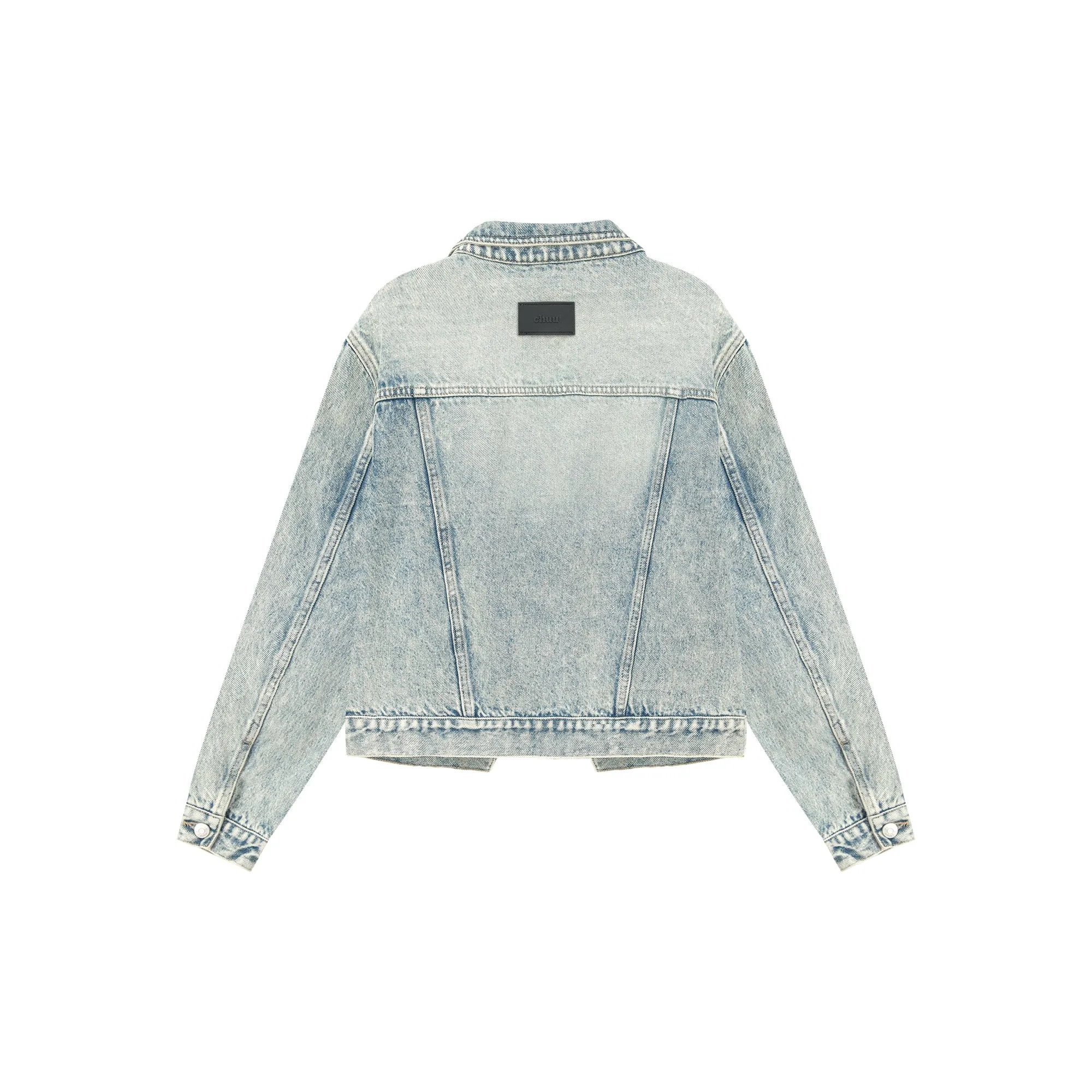 Unbalanced Shirring Denim Jacket