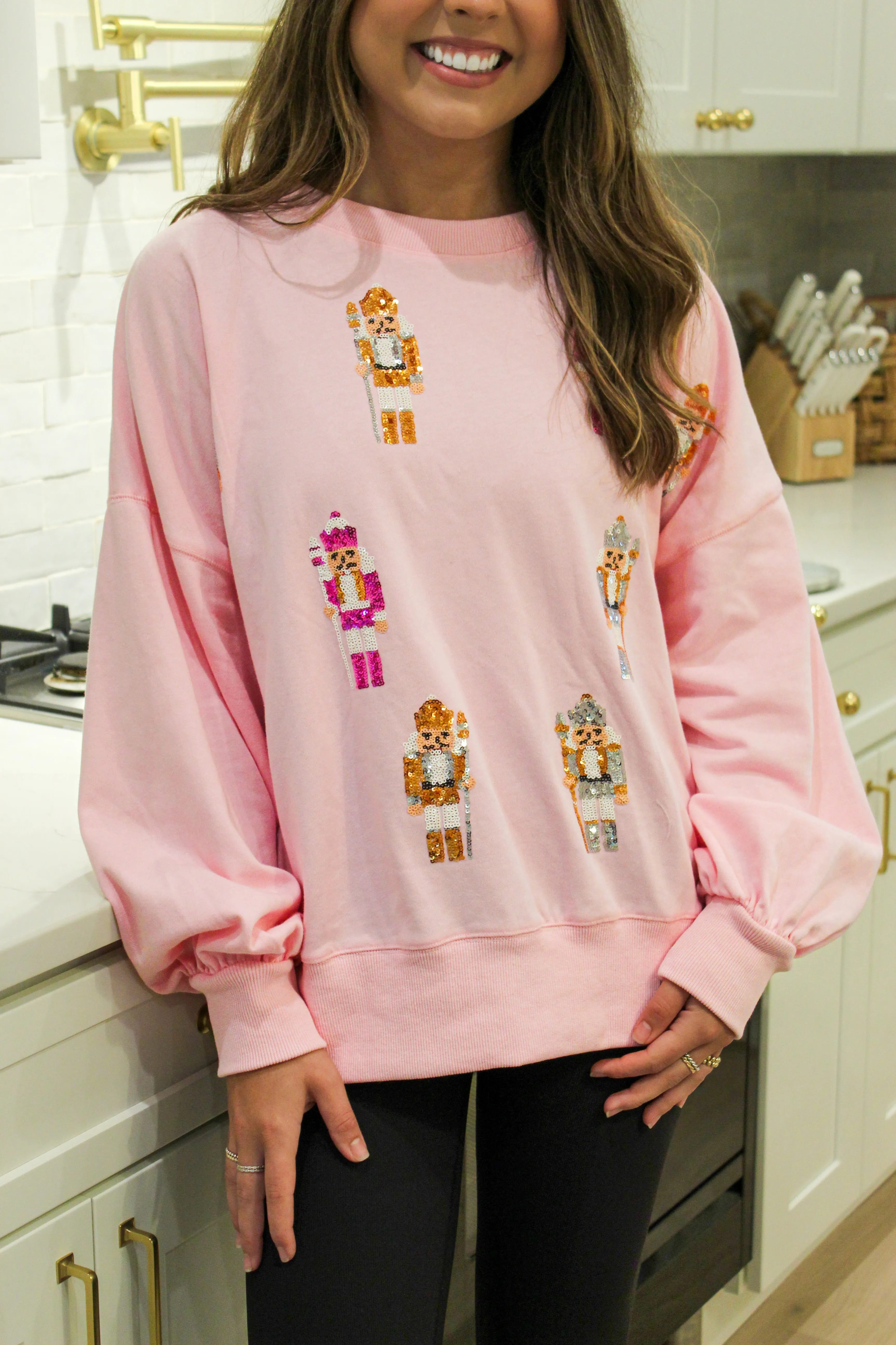 Wild Indigo - Mother Ginger Nutcracker Embroidery Oversized Sweatshirt