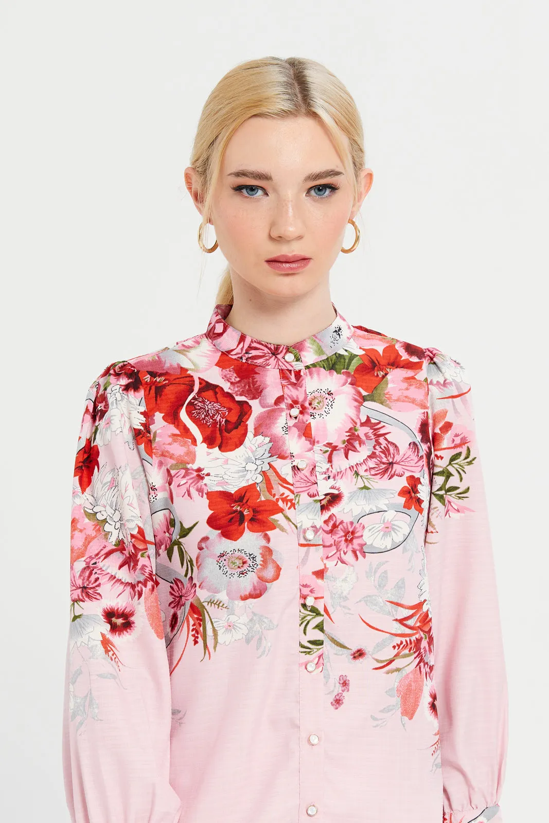 Women Red Printed Blouse