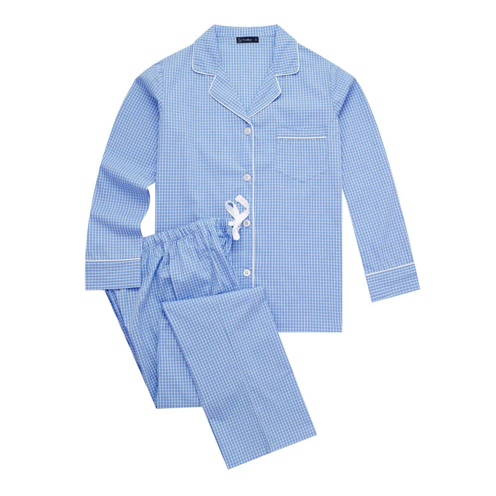 Womens 100% Cotton Poplin Pajama Set