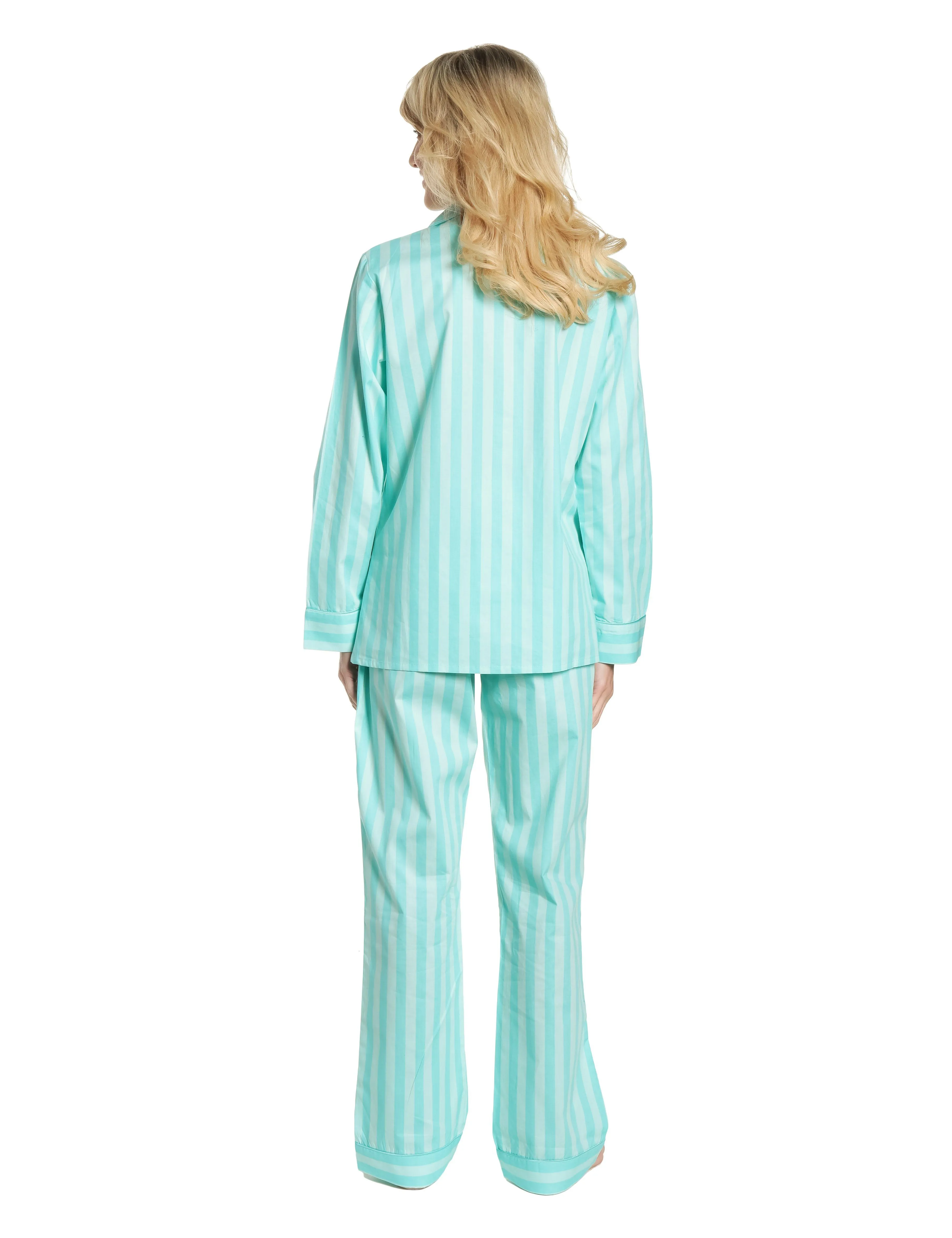 Womens 100% Cotton Poplin Pajama Set