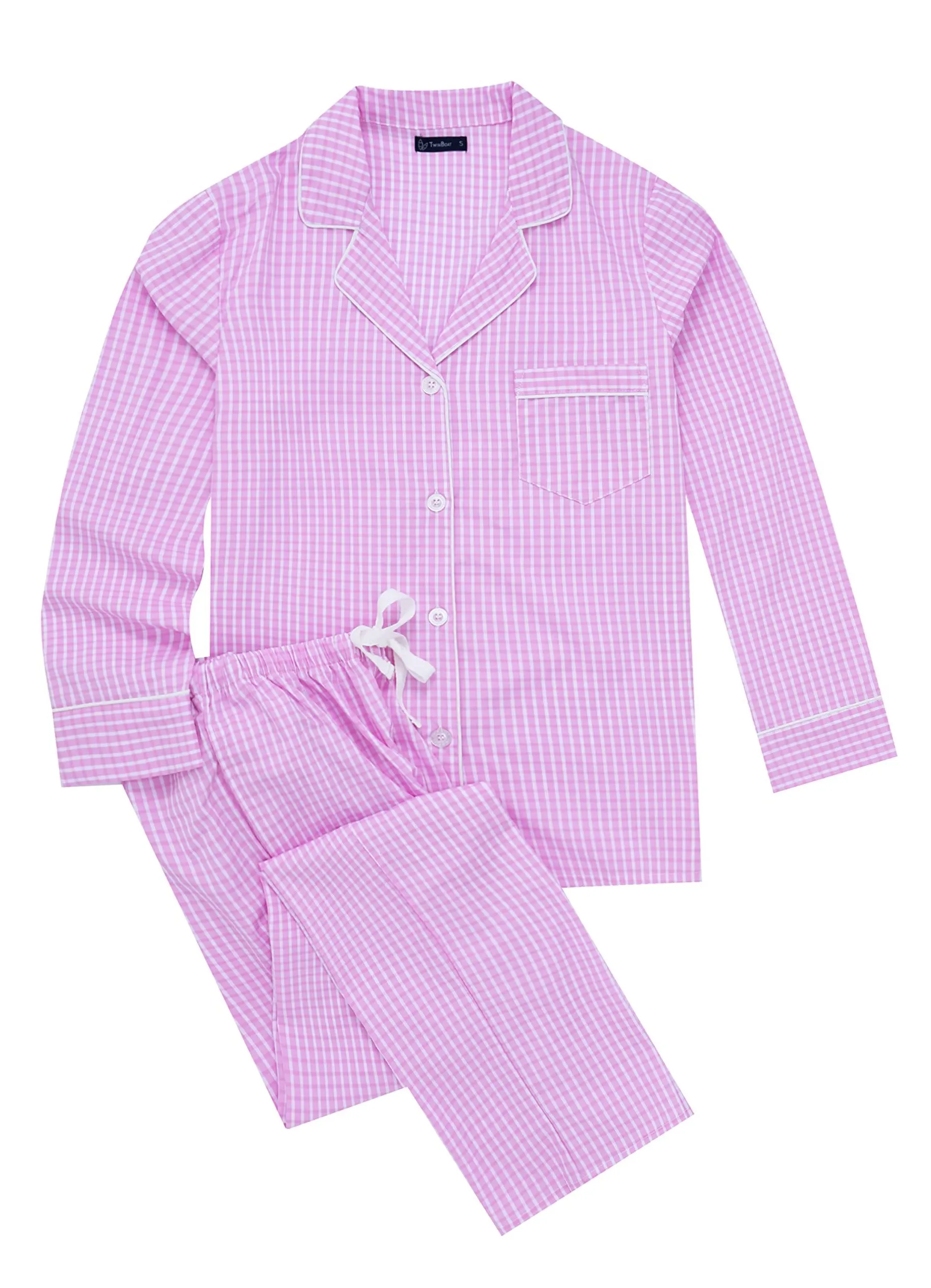 Womens 100% Cotton Poplin Pajama Set