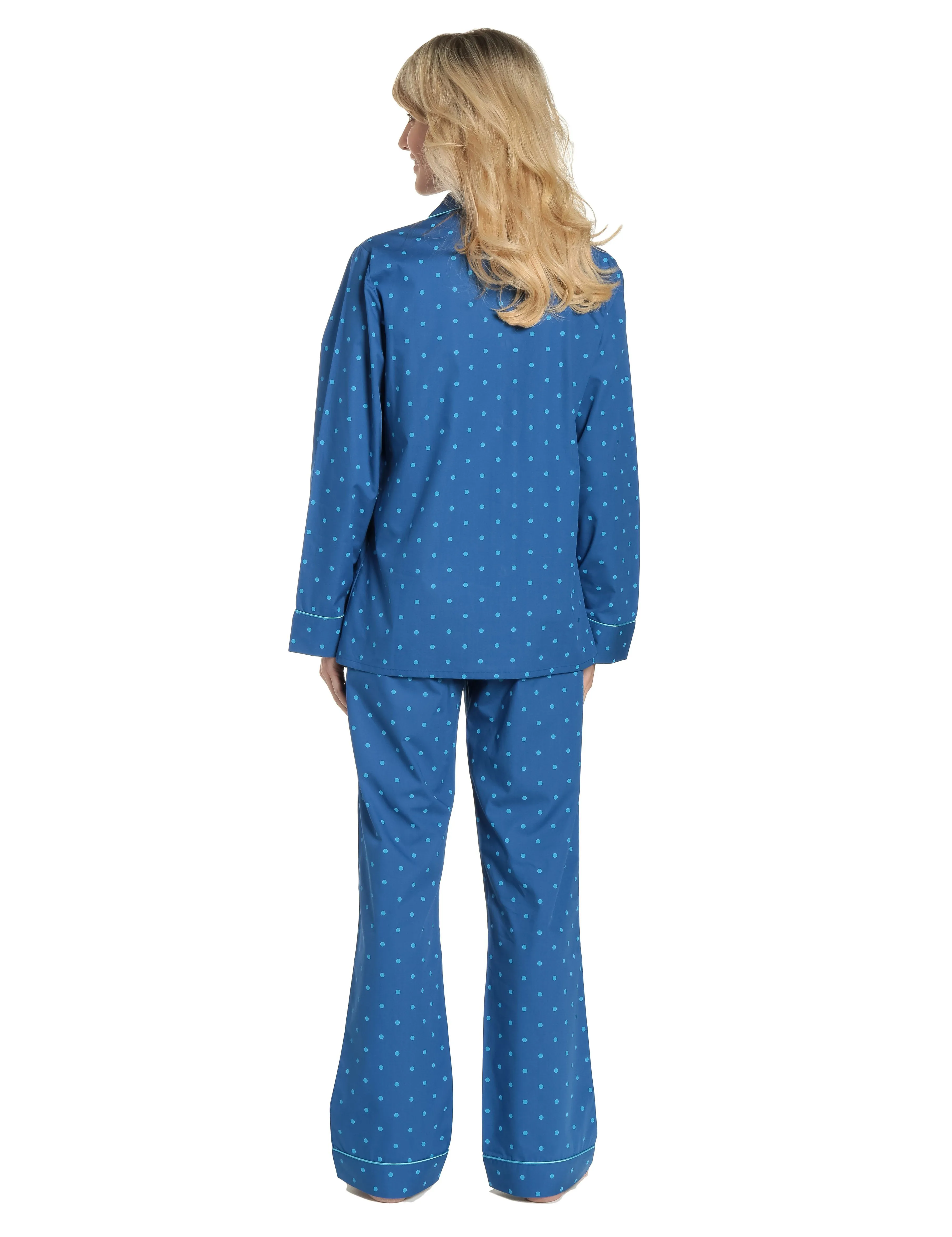 Womens 100% Cotton Poplin Pajama Set