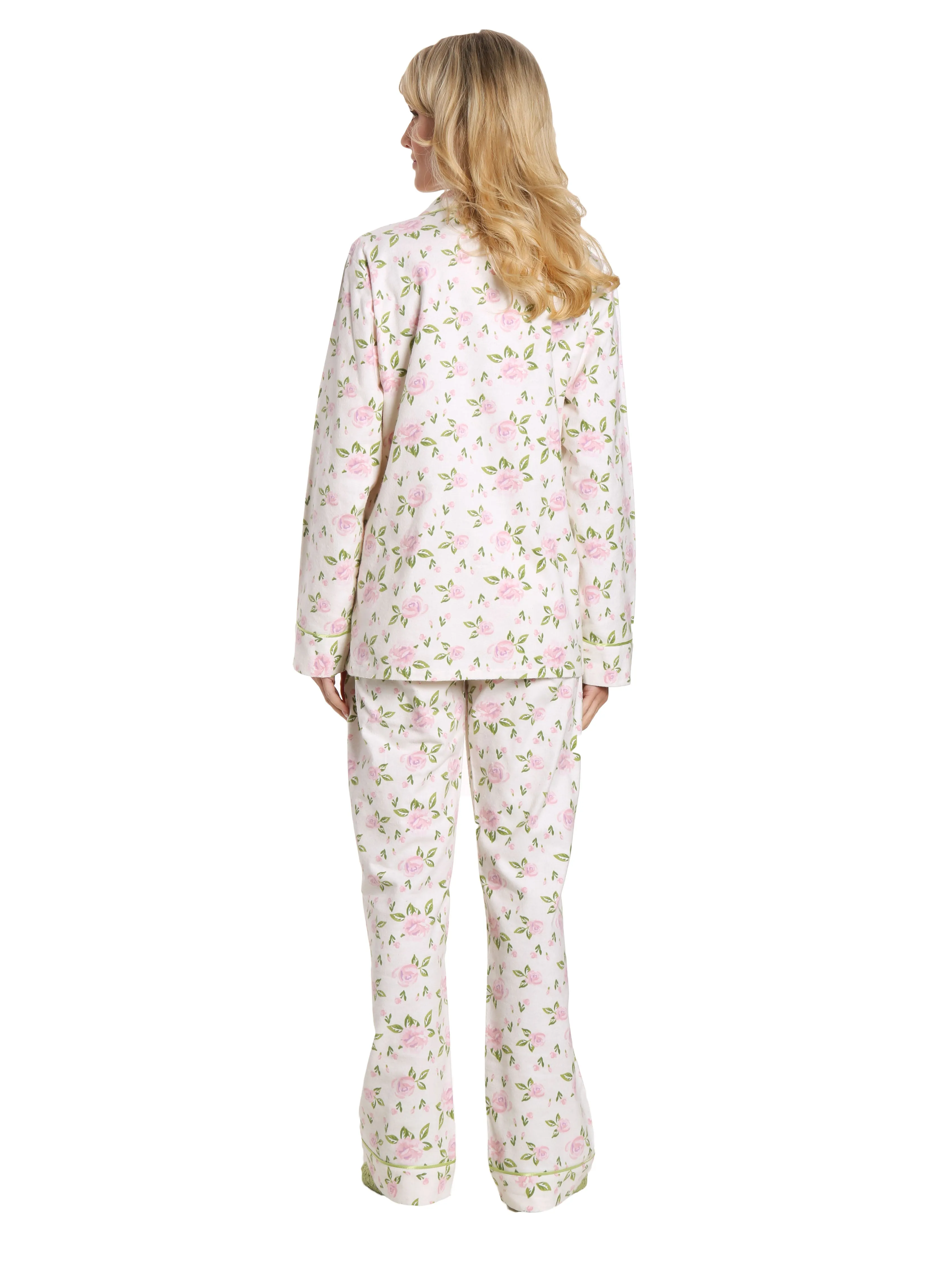 Womens Premium 100% Cotton Flannel Pajama Sleepwear Set