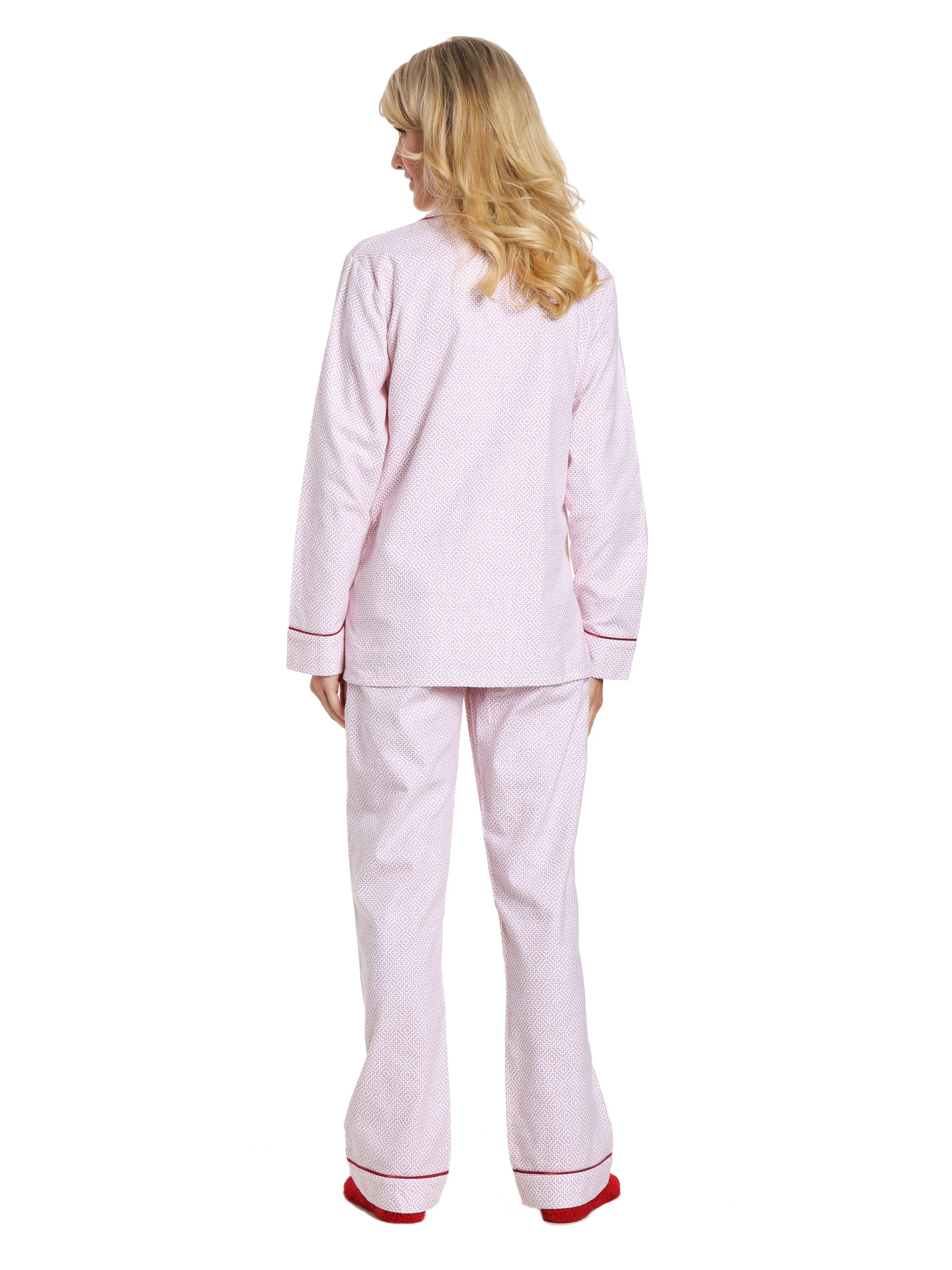 Womens Premium 100% Cotton Flannel Pajama Sleepwear Set