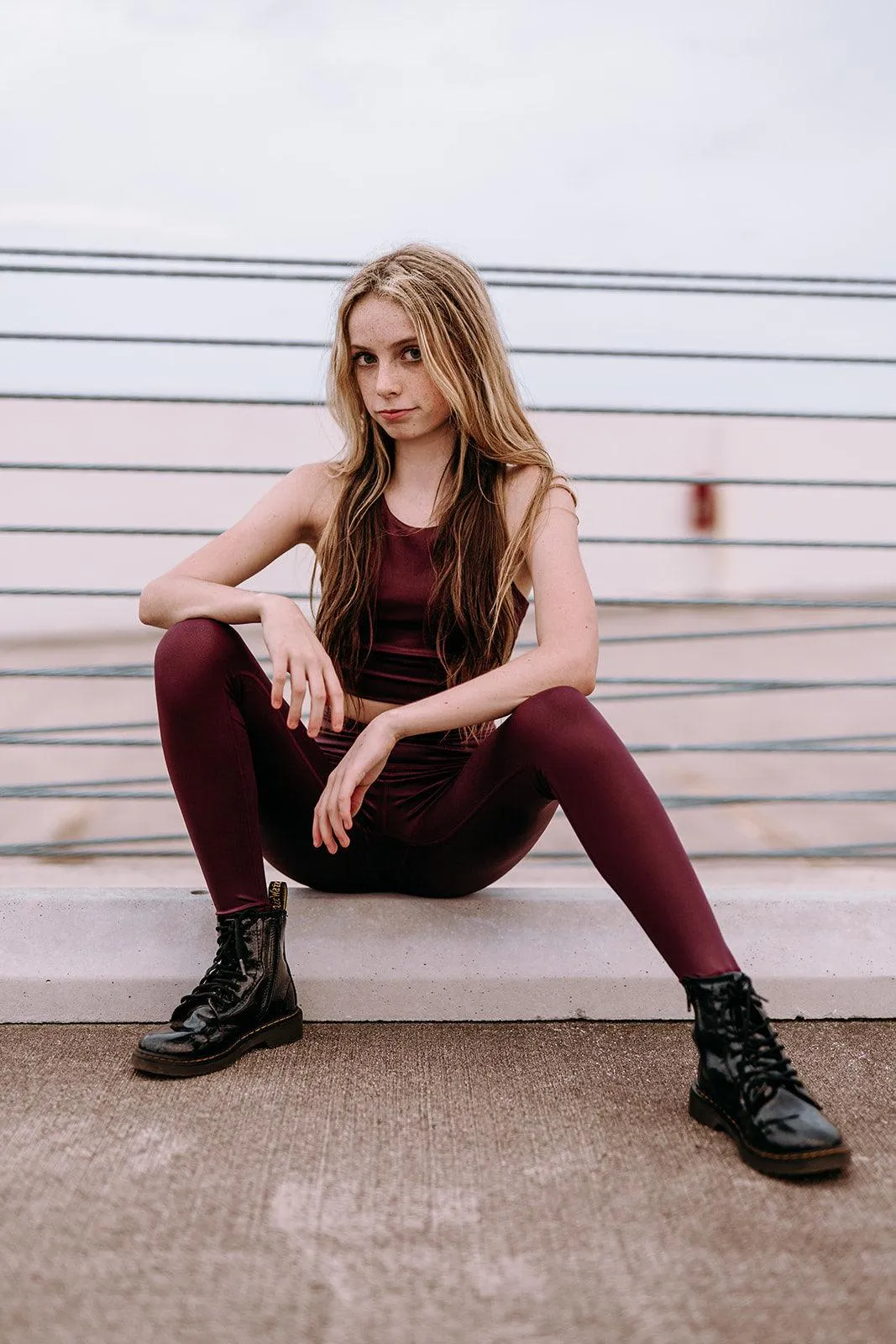 Youth Dark Burgundy Rizzo Leggings